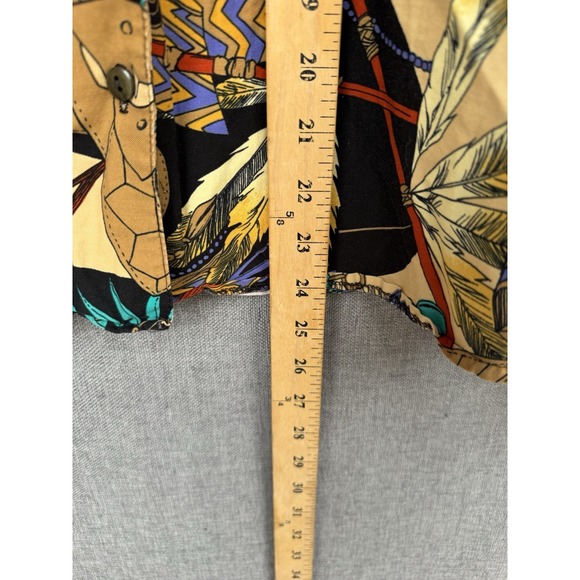 VTG Roughrider By Circle T Native American Feathers Country Western Keyhole Top - Picture 7 of 9